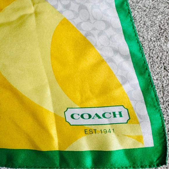 Coach soft silk vibrant color scarf- EUC - Picture 4 of 5
